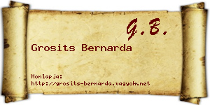 Grosits Bernarda névjegykártya